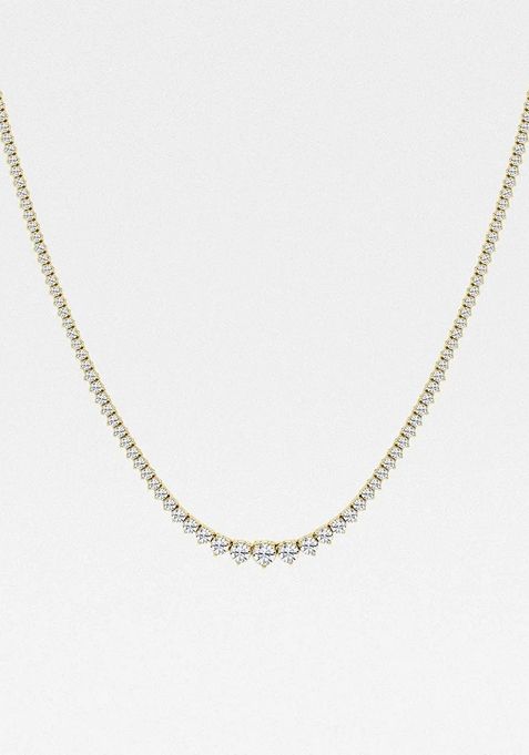 4 ctw Round Lab Grown Diamond Graduated Riviera Fashion Necklace