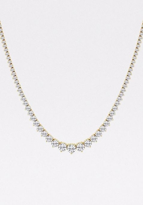 10 ctw Round Lab Grown Diamond Graduated Riviera Fashion Necklace