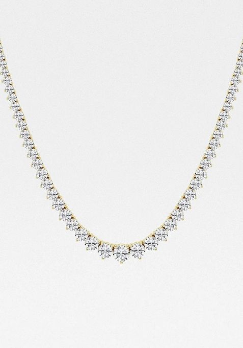 12 ctw Round Lab Grown Diamond Graduated Riviera Fashion Necklace