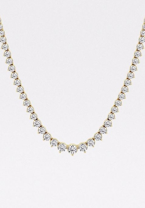 17 ctw Round Lab Grown Diamond Graduated Riviera Fashion Necklace