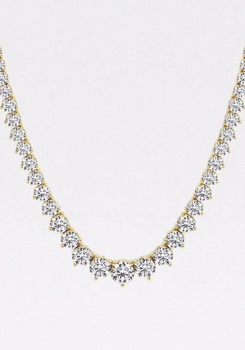 38 3/4 ctw Round Lab Grown Diamond Graduated Riviera Fashion Necklace