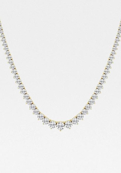 12 ctw Round Lab Grown Diamond Graduated Riviera Fashion Necklace