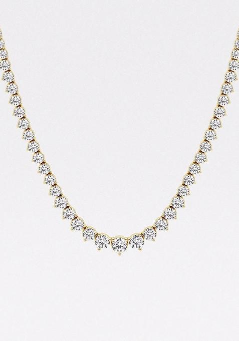 20 ctw Round Lab Grown Diamond Graduated Riviera Necklace