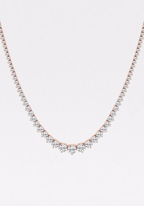 10 ctw Round Lab Grown Diamond Graduated Riviera Fashion Necklace