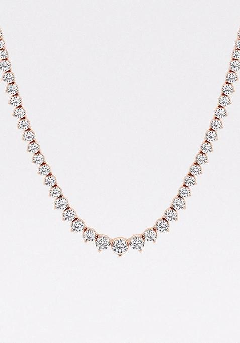 20 ctw Round Lab Grown Diamond Graduated Riviera Necklace