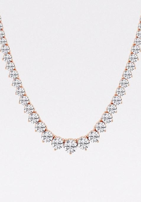 38 3/4 ctw Round Lab Grown Diamond Graduated Riviera Fashion Necklace