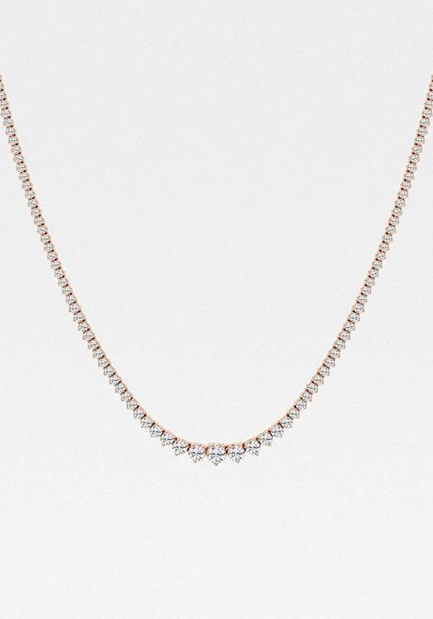 4 ctw Round Lab Grown Diamond Graduated Riviera Fashion Necklace