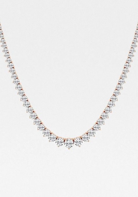 12 ctw Round Lab Grown Diamond Graduated Riviera Fashion Necklace