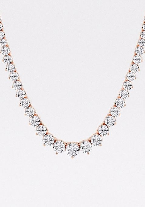 38 3/4 ctw Round Lab Grown Diamond Graduated Riviera Fashion Necklace