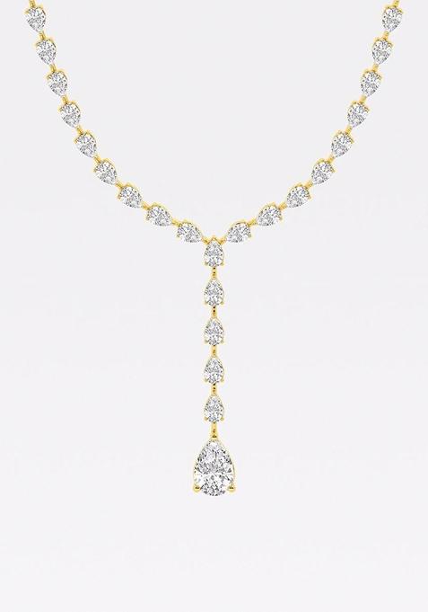 17 ctw Pear Lab Grown Diamond Lariat Tennis Necklace