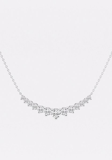 1 1/2 ctw Round Lab Grown Diamond Thirteen Stone Demi Eternity Fashion Necklace