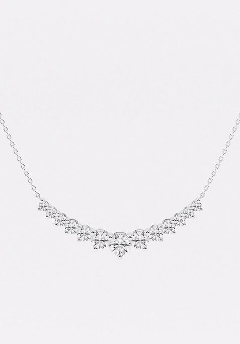 2 ctw Round Lab Grown Diamond Thirteen Stone Demi Eternity Fashion Necklace