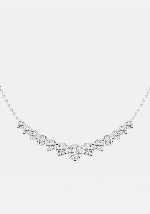 3 ctw Round Lab Grown Diamond Thirteen Stone Demi Eternity Fashion Necklace