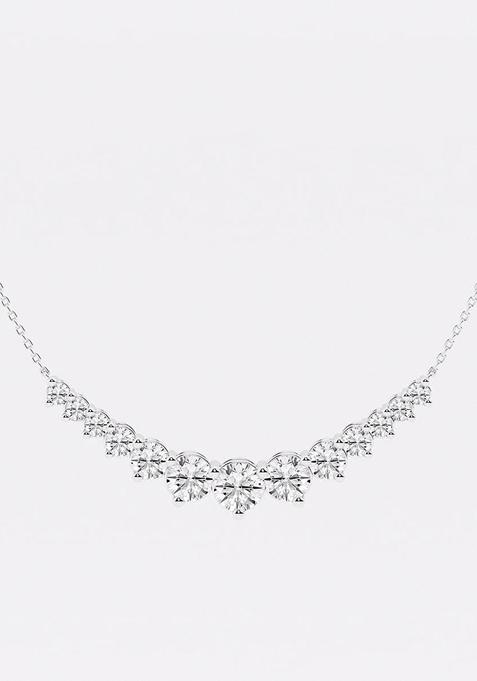 4 ctw Round Lab Grown Diamond Thirteen Stone Demi Eternity Fashion Necklace