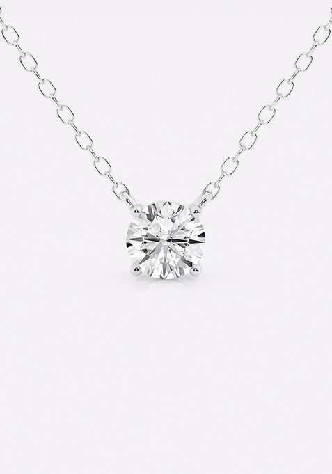 1 ctw Round Lab Grown Diamond Solitaire Pendant