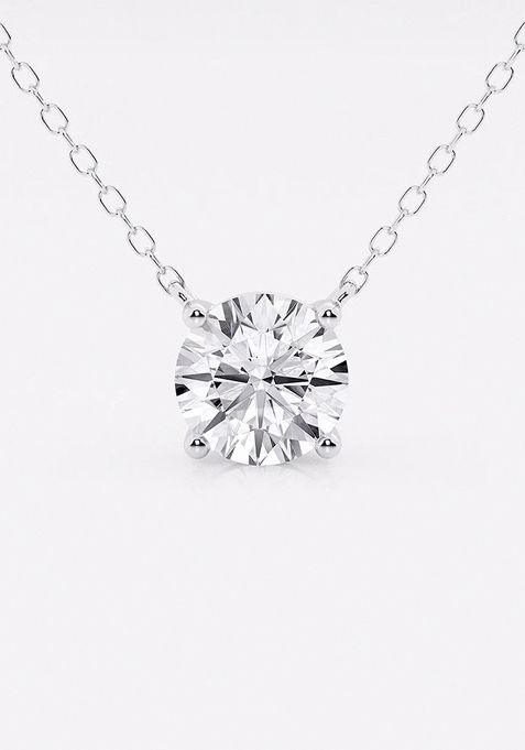 1 1/2 ctw Round Lab Grown Diamond Solitaire Pendant