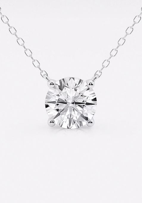 2 ctw Round Lab Grown Diamond Solitaire Pendant