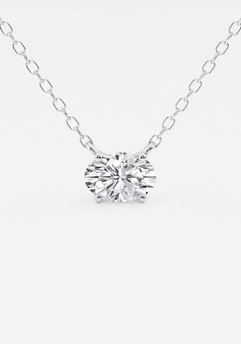 1 ctw Oval Lab Grown Diamond Solitaire Pendant