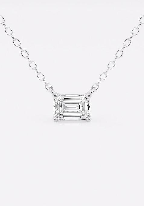 1/2 ctw Emerald Lab Grown Diamond Solitaire Pendant