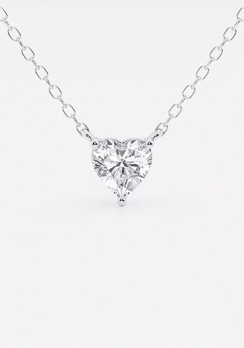 1 ctw Heart Lab Grown Diamond Solitaire Pendant