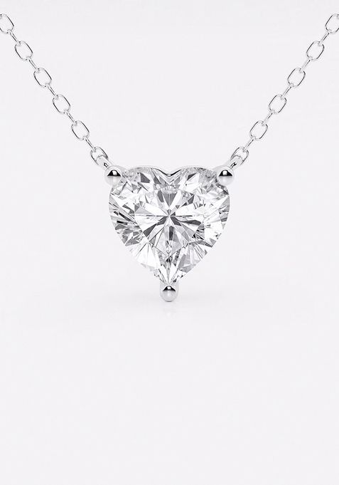 1 1/2 ctw Heart Lab Grown Diamond Solitaire Pendant