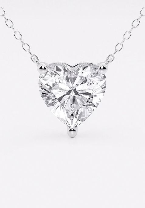 3 ctw Heart Lab Grown Diamond Solitaire Pendant