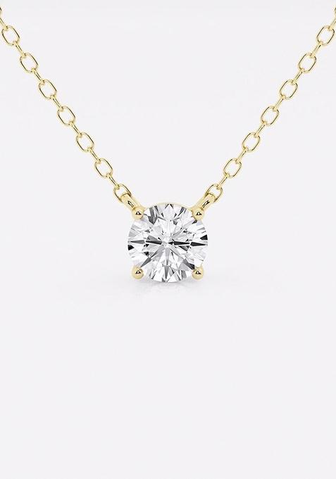1 ctw Round Lab Grown Diamond Solitaire Pendant
