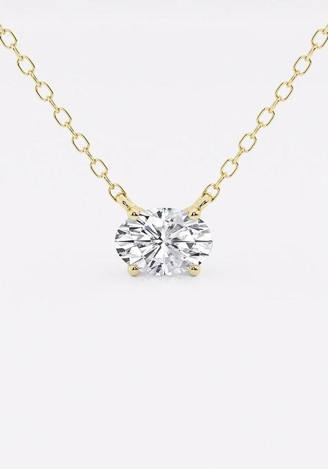 1 ctw Oval Lab Grown Diamond Solitaire Pendant