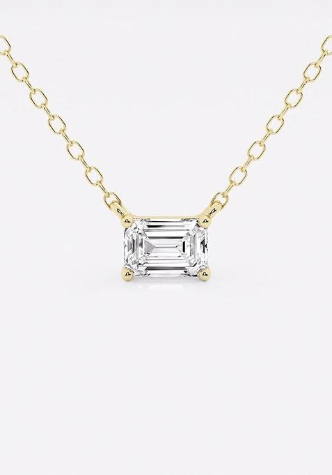 1/2 ctw Emerald Lab Grown Diamond Solitaire Pendant