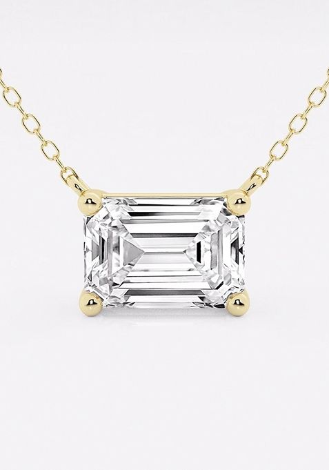 3 ctw Emerald Lab Grown Diamond Solitaire Pendant