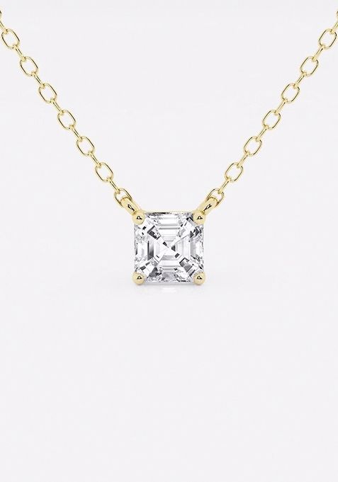 1 ctw Asscher Lab Grown Diamond Solitaire Pendant