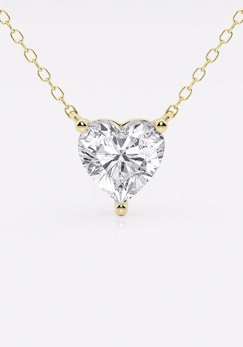 1 1/2 ctw Heart Lab Grown Diamond Solitaire Pendant