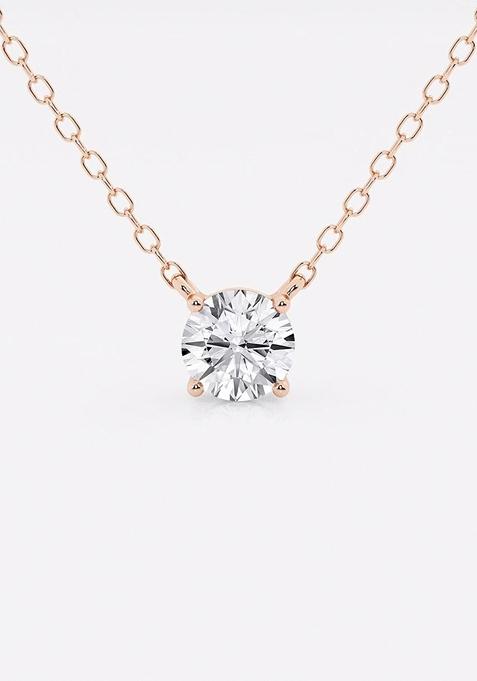 1 ctw Round Lab Grown Diamond Solitaire Pendant