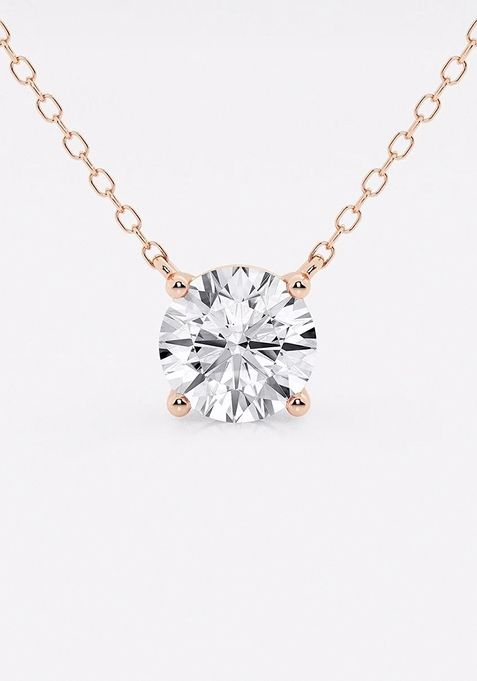 1 1/2 ctw Round Lab Grown Diamond Solitaire Pendant