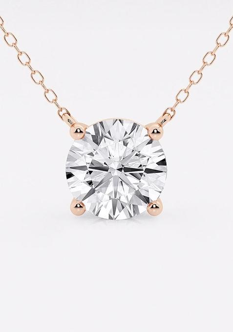 3 ctw Round Lab Grown Diamond Solitaire Pendant