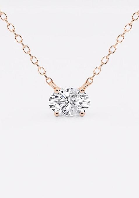 1/2 ctw Oval Lab Grown Diamond Solitaire Pendant