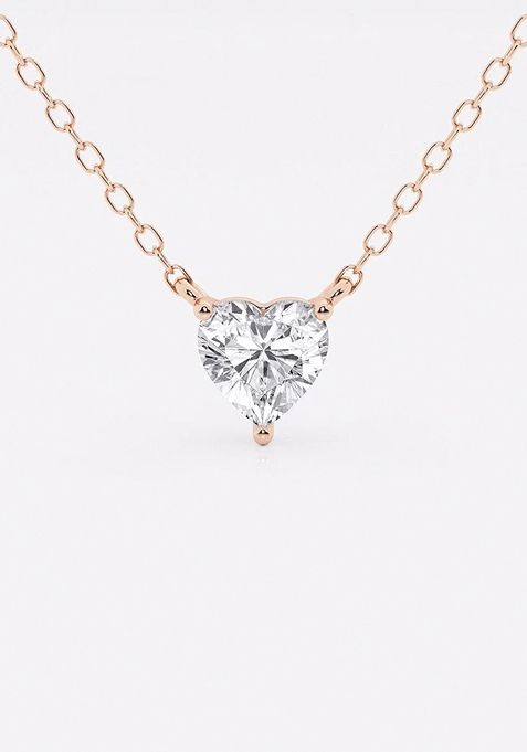 1/2 ctw Heart Lab Grown Diamond Solitaire Pendant