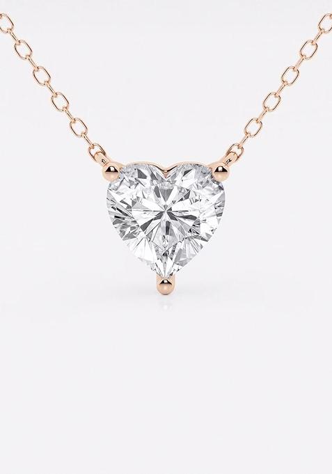 2 ctw Heart Lab Grown Diamond Solitaire Pendant