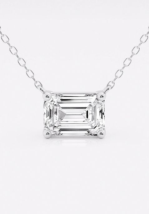 2 ctw Emerald Lab Grown Diamond Solitaire Pendant