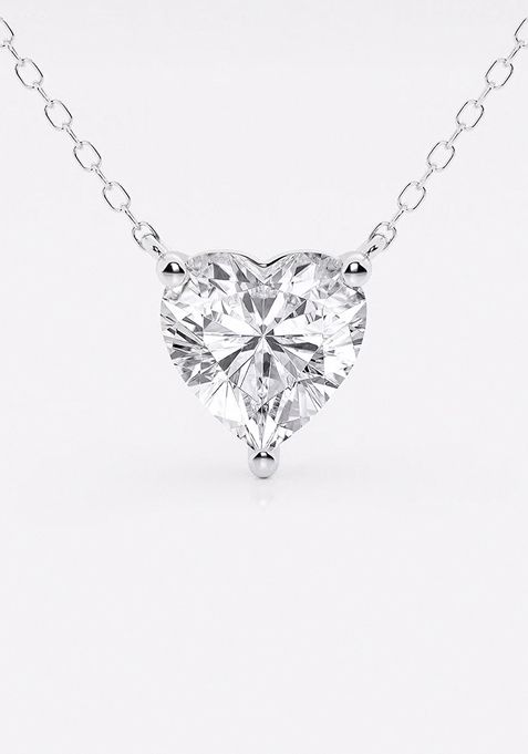 2 ctw Heart Lab Grown Diamond Solitaire Pendant