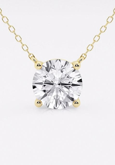 3 ctw Round Lab Grown Diamond Solitaire Pendant