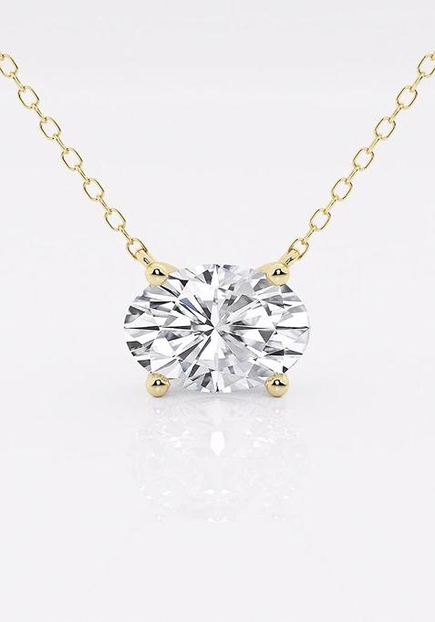 2 ctw Oval Lab Grown Diamond Solitaire Pendant