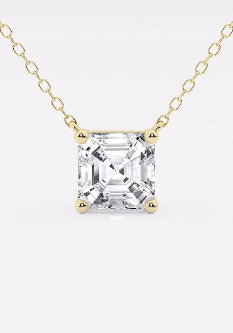 2 ctw Asscher Lab Grown Diamond Solitaire Pendant