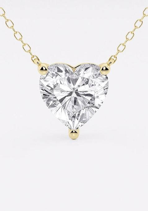 3 ctw Heart Lab Grown Diamond Solitaire Pendant