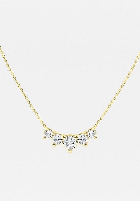 2 ctw Round Lab Grown Diamond Five Stone Demi Eternity Fashion Necklace