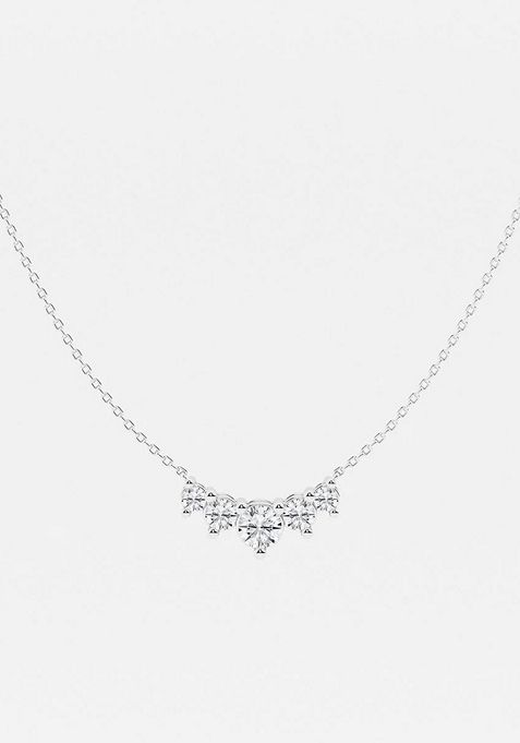 1 ctw Round Lab Grown Diamond Five Stone Demi Eternity Fashion Necklace