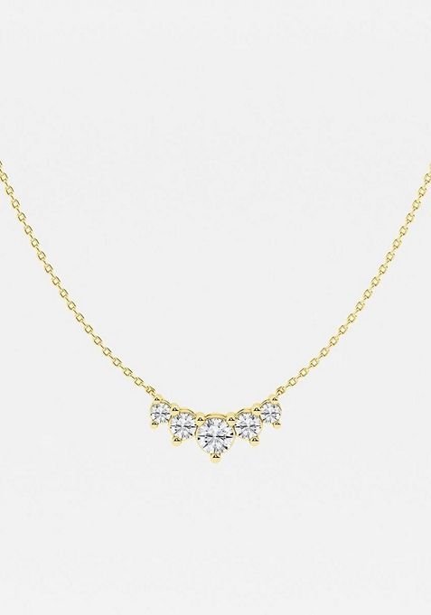 1 ctw Round Lab Grown Diamond Five Stone Demi Eternity Fashion Necklace