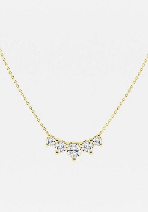 2 ctw Round Lab Grown Diamond Five Stone Demi Eternity Fashion Necklace