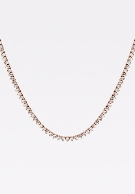 5 ctw Round Lab Grown Diamond Three-Prong Tennis Necklace