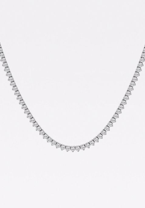 6 ctw Round Lab Grown Diamond Three-Prong Tennis Necklace